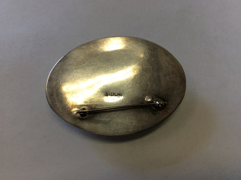 Vintage Sterling Studio Pin white opalescent quartz