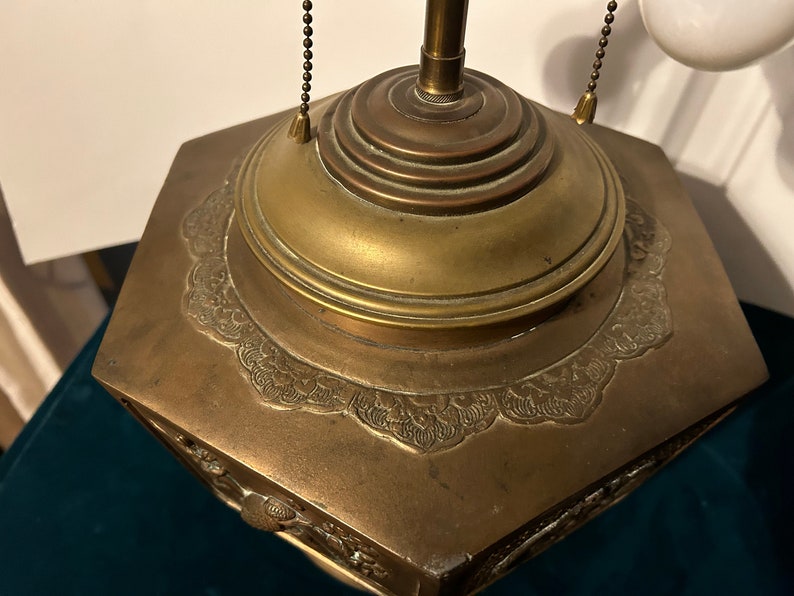 Brass Asian Panel Lamp image 2