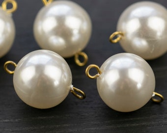 Vintage Japanese Pearl Bead Links 13mm 12 links