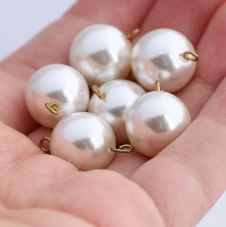 Vintage Japanese Pearl Bead Links 13mm 12 links