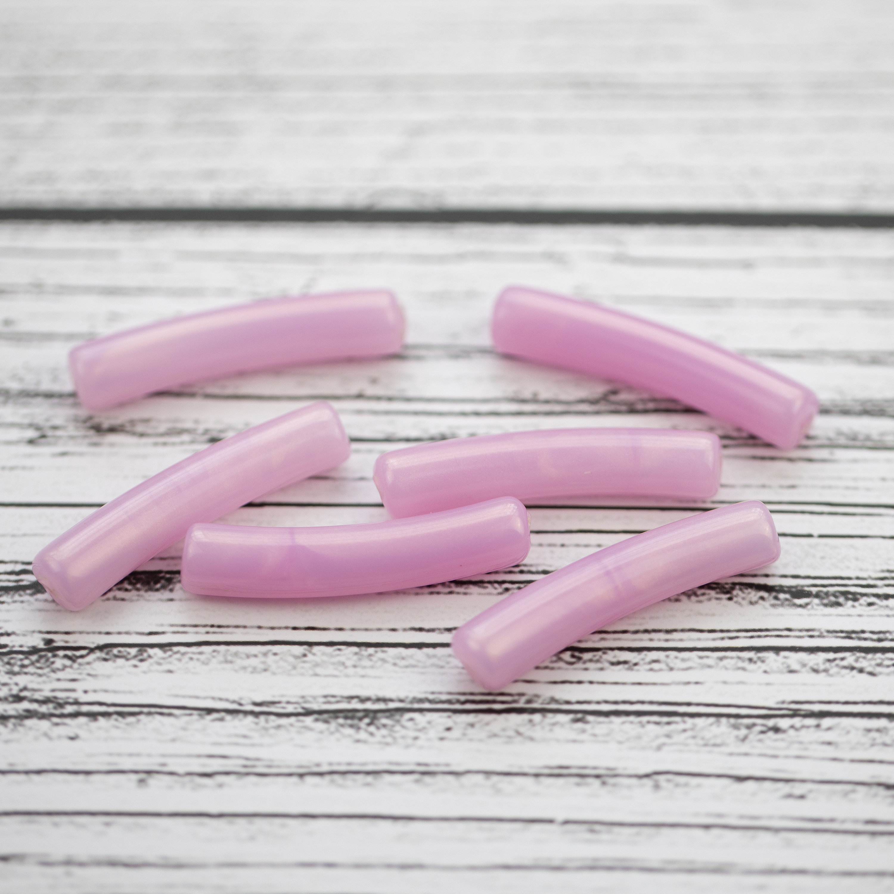 39mm 10 beads Vintage Acrylic Tube Beads Iridescent Etsy