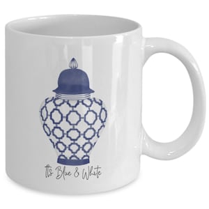 Ginger Jar, Blue & White 11 oz Mug Chinoiserie