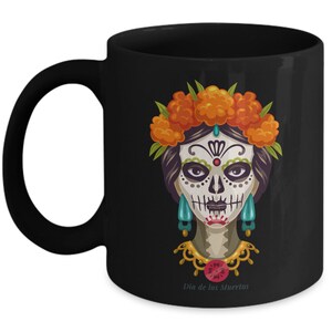 Dia de Los Muertos - Queen Skull Black Mug