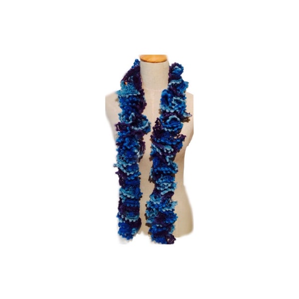 Three Tone Flamenco Scarf, two blues and purple