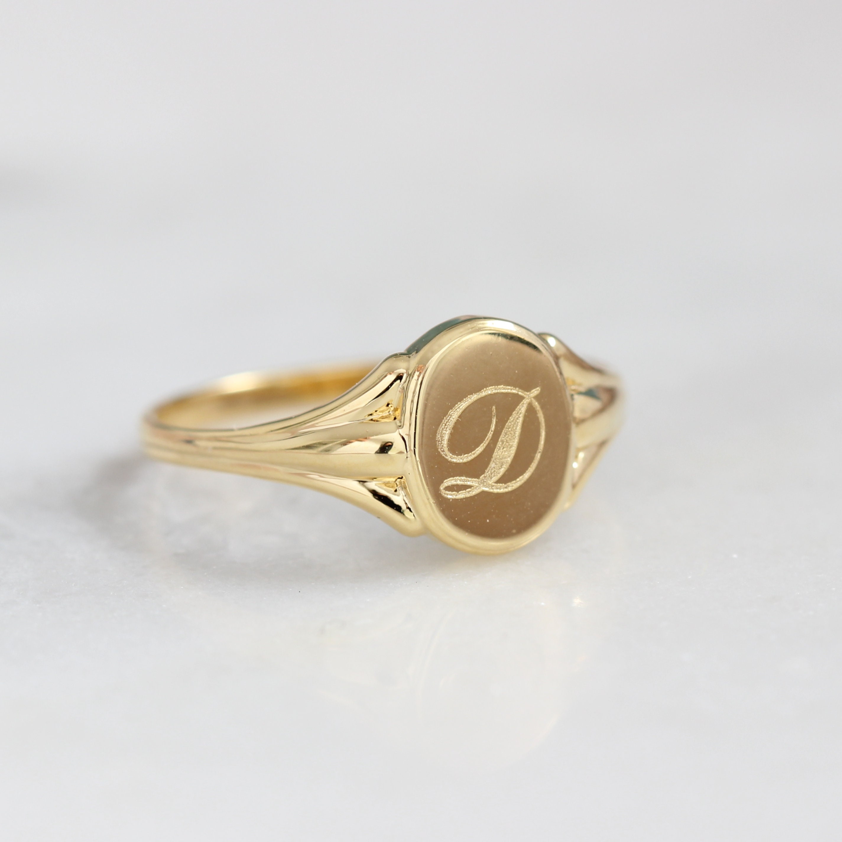 Gold Signet Ring Initial Ring Monogram Ring Signet Ring | Etsy UK