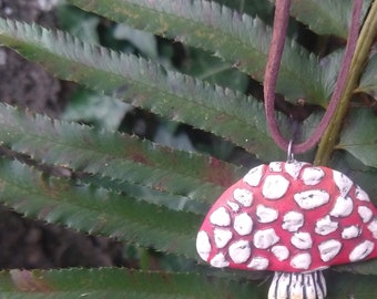 Mushroom Necklace- Amanita