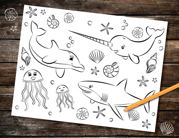 Sea Creatures Coloring Page