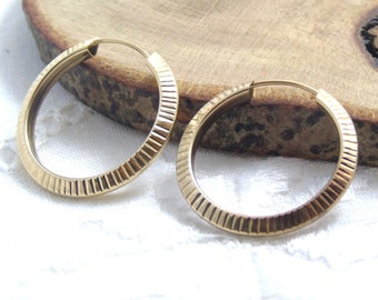 14ct Gold Circle Earrings, Gold Hoop Earrings, Gold Earrings, Round Earrings, Circle Hoops, Diamond Cut Hoops