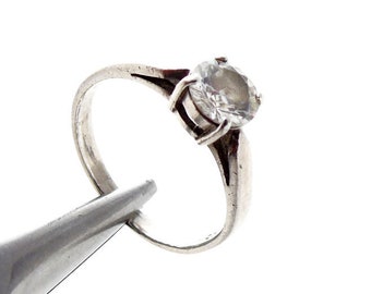 Sterling Silver Clear Gem Solitaire Ring, Ring, CZ Ring