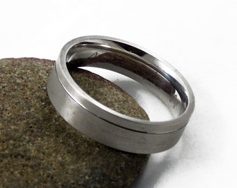 Sterling Silver Band Ring, Matt Silver Band Ring, Etched Band, Size V, Size 10.75, Gift for Him