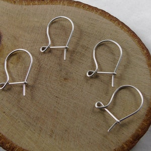 Recycled Sterling Silver Safety Earring Wires, Silver Earring Wires, Earring Wires, 925  Earring Wires