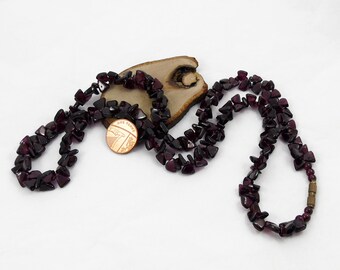 Fancy Garnet Bead Necklace, Garnet Necklace, Beaded Necklace, January Birthday Gift