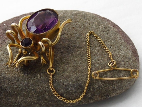 Spider Brooch, Victorian Spider Brooch, Antique S