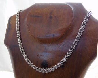 Sterling Silver Fancy Chain Necklace, Sterling Silver Necklace, Fancy Link Necklace, 18 Inch, 24 Grams