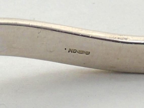 Solid Sterling Silver Oval Wavy Cuff Bangle - image 9