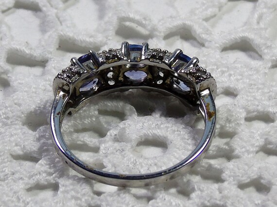 Tanzanite Multi-stone Silver Ring, Large Ring, Pu… - image 2