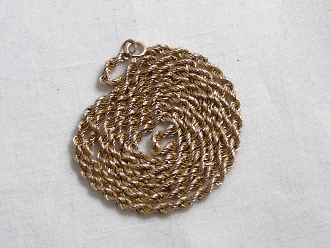 9ct Gold Chain Necklace, Gold Rope Chain, 21 Inch Length, Unisex Gold ...