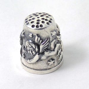 925 Silver Cherub Thimble, Collectable Sewing Thimble