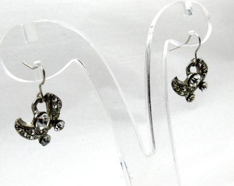 Silver Crystal Earrings, Rhinestone Earrings, Wedding Earrings, Handmade Recycled Earrings, Bridal Hooks