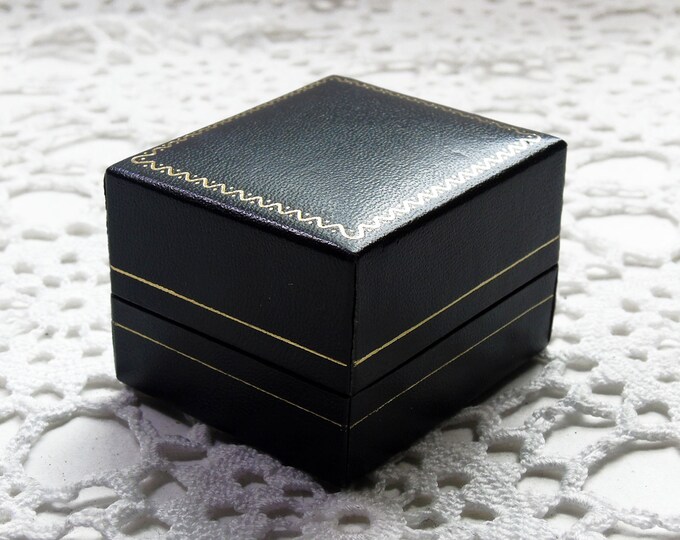 Ring Box, Black Ring Box, Vintage Ring Box, Engagement Ring Box