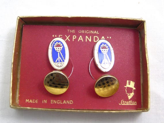 Gold Tone Enamel Expanda Stratton Cufflinks