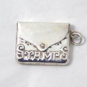 Sterling Silver Stamp Case Pendant, Silver Keepsake Pendant