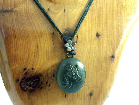 Vulcanite Victorian Locket, Mourning Locket
