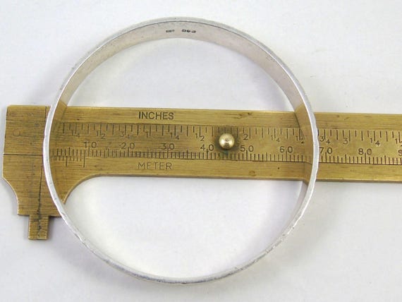 Abstract Sterling Silver Bangle, Solid Silver Tex… - image 7