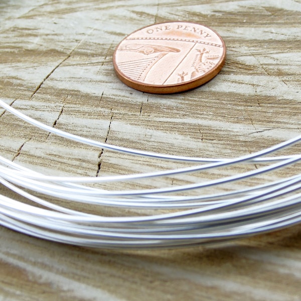 0.8mm Silver Wire, 20 Gauge Fully Hard Recycled Sterling Silver Wire, 0.8mm Round Silver Wire, Fully Hard Silver Wire, Round Silver Wire