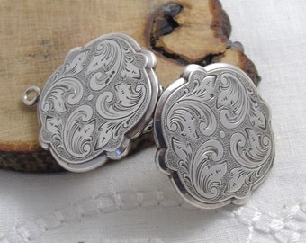 Sterling Silver Locket, Double Photo Locket