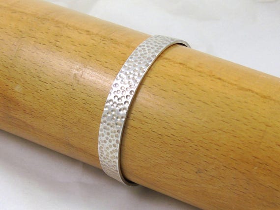 Abstract Sterling Silver Bangle, Solid Silver Tex… - image 5