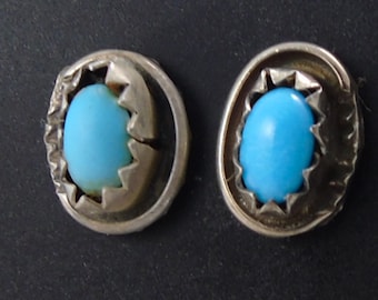 Turquoise Stud Earrings, Turquoise Jewellery, Blue Earrings, Silver Earrings, Small Gift