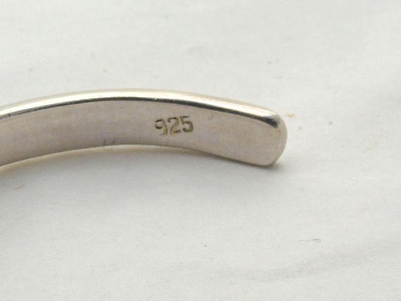 Solid Sterling Silver Oval Wavy Cuff Bangle - image 10