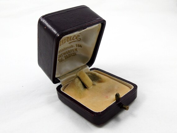 Leather Ring Box, Vintage Box, Engagement Ring Box