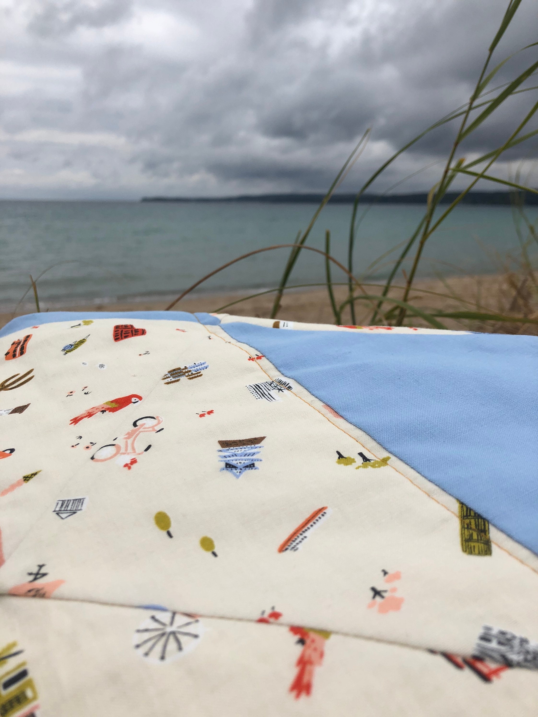 Rifle Paper Company Adventure Quilt / Travel Theme Quilt / Geometric