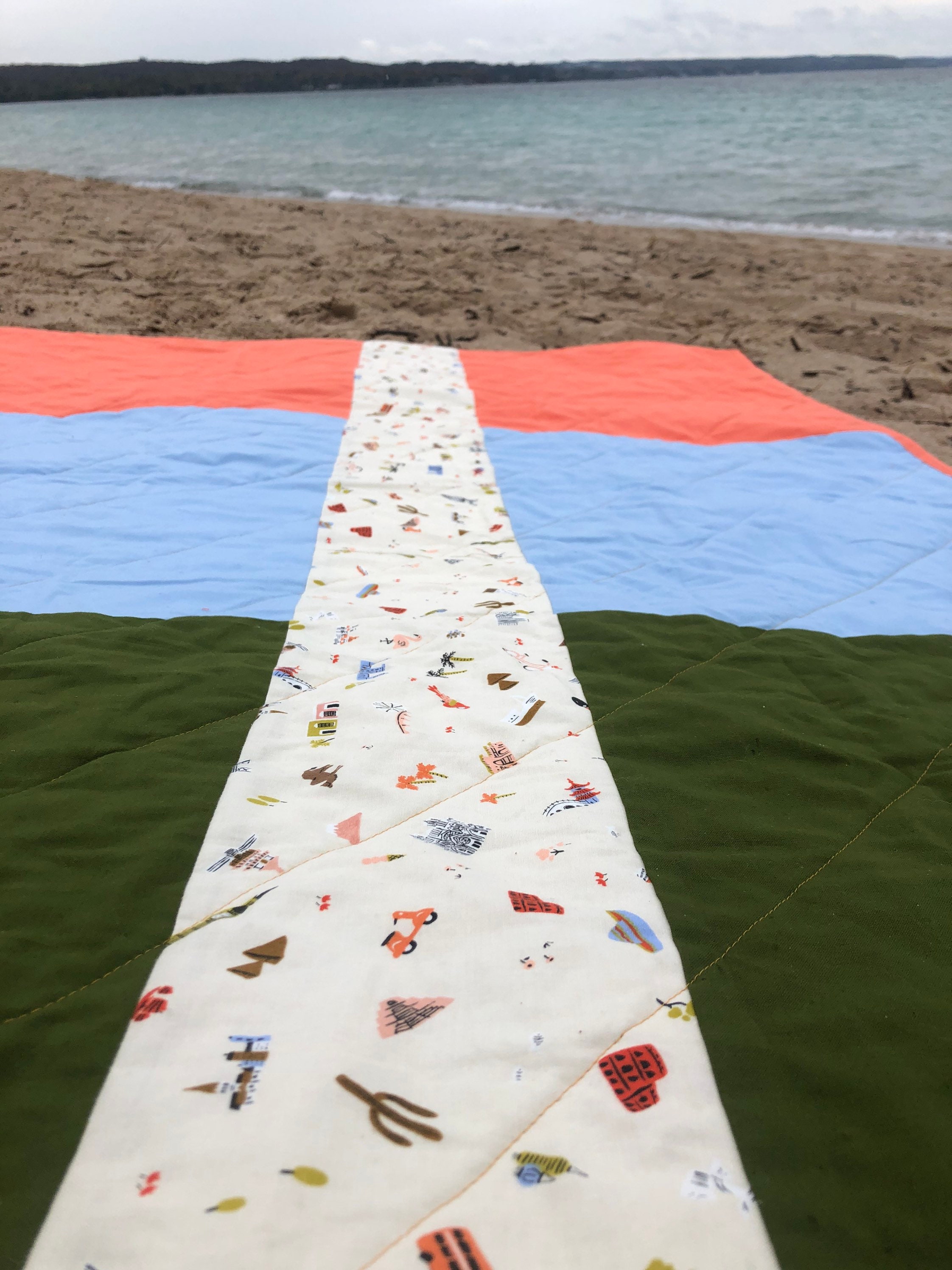 Rifle Paper Company Adventure Quilt / Travel Theme Quilt / Geometric