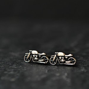 Motorcycle Stud Earrings, Tiny Motorbike Earrings, Motorcycle Bike Easy rider Jewelry, Rockabilly Punk Earrings