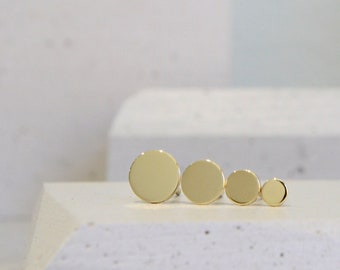 Circle 14K Gold Earrings Minimalist Dainty Circle 14K Gold Jewelry Geometric Everyday Jewelry