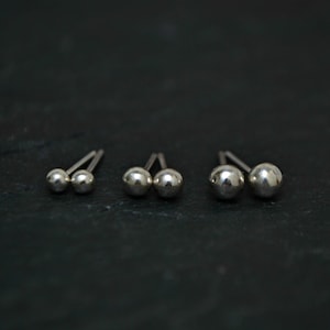 Minimalist Ball Earrings, 925 Sterling Silver Tiny Ball Stud Earrings, Simple Everyday Geometric Stud Earrings Jewelry