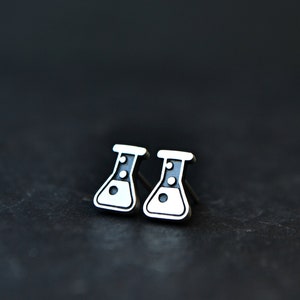 Science Chemistry Jewelry, Laboratory Flask Beaker Geek Earrings Jewelry, Scientist Doctor Nurse Gift
