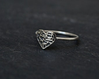 Circuit Board Heart Ring Computer Science Tech Programmer Jewelry Geek Nerd Heart Ring Jewelry 925 Sterling Silver