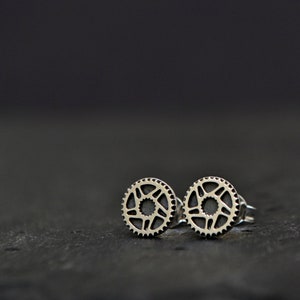 Bicycle Gear Earrings, Biker Bike Earrings, Cyclist Jewelry Gift, Men Gear Bicycle Bike Jewelry, Industrial Steampunk Gear