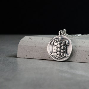 Ancient Turtle Necklace Silver Turtle Coin Jewelry Unisex Animal Turtle Necklace Ancient Greek Coin