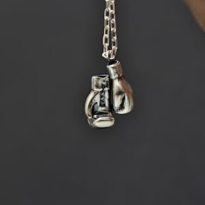 Sport Gym Boxing Glove Necklace Jewelry Fitness Athlete Fighter Jewelry 925 Sterling Silver Boxing Glove