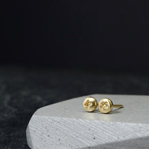 Tiny 14K Solid Gold Phillips Screw Earrings Dainty 14K Solid Gold Jewelry Gift For Him Her