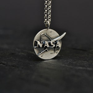 Nasa Jewelry, Sterling Silver Nasa Necklace, Astronomy Science Jewelry, NASA Science Gift, Space Galaxy Jewelry