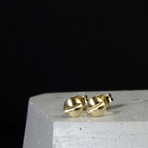 14K Solid Gold schroef oorbellen 14K Solid Gold Steampunk Hardware Mens Post oorbellen sieraden