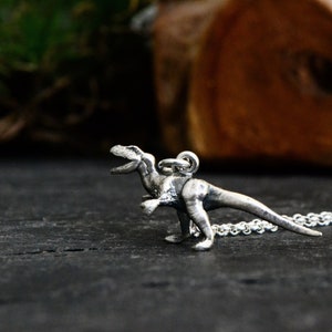 Velociraptor Dinosaur Necklace Velociraptor Dino Jewelry Dino Animal Kids Jewelry Gift 925 Sterling Silver