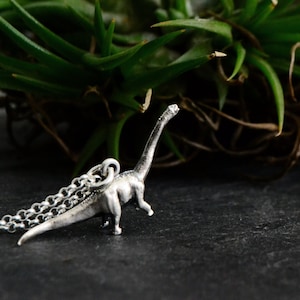 Brontosaurus Dinosaur Necklace Jewelry Prehistoric Dino Kids Jewelry Dinosaur Animal Gift 925 Sterling Silver