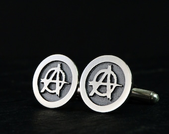 Anarchy Cufflinks Rebel Revolution Antifa Anarchy Metal Punk Jewelry Anarchist Symbol